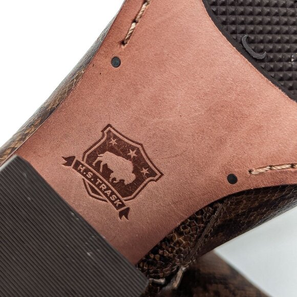 Trask Women Elena Snake Print Leather Western Cowboy Wide Calf Boots size 10 - Picture 7 of 11